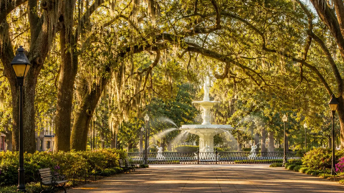 Photoreal editorial image for How to Make a Savannah Trip Feel Romantic, Not Rushed, inspired by Savannah