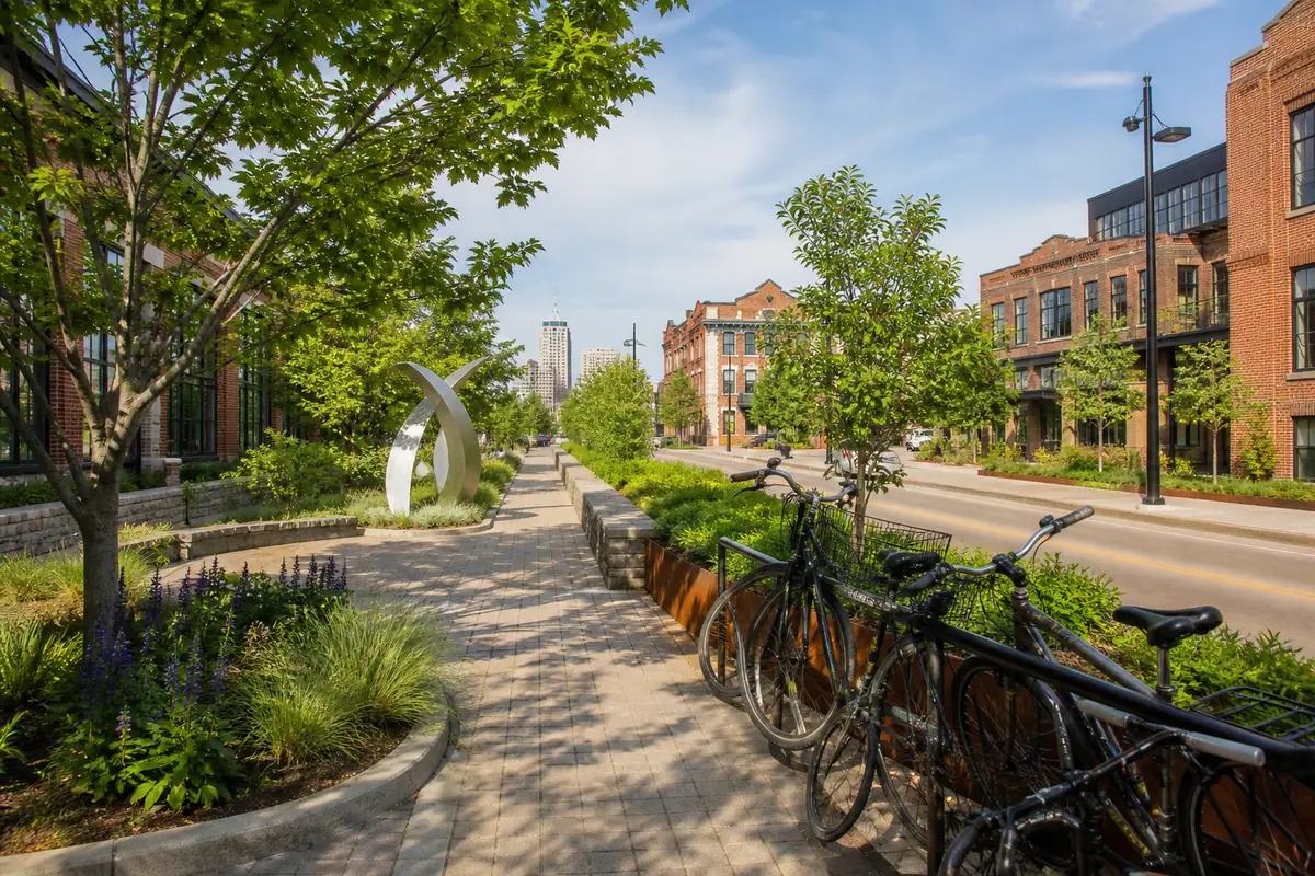 Photoreal Indianapolis Cultural Trail near Mass Ave