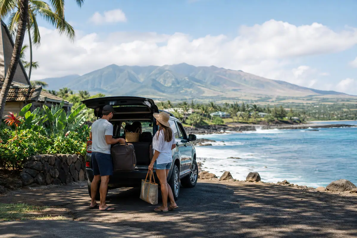 Photoreal editorial image for How to Split a Maui Trip Without Spending It All in the Car, inspired by Maui