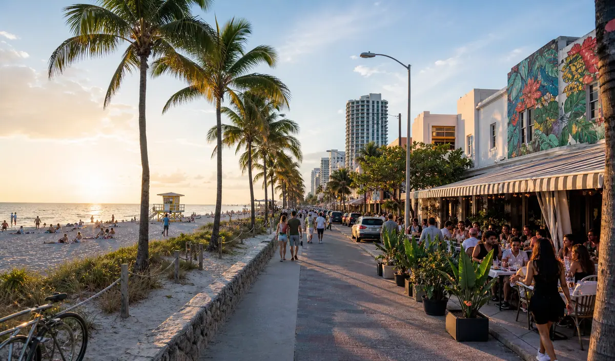 Photoreal editorial image for Should Your Miami Trip Stay Beach-Led or Neighborhood-Led?, inspired by Miami