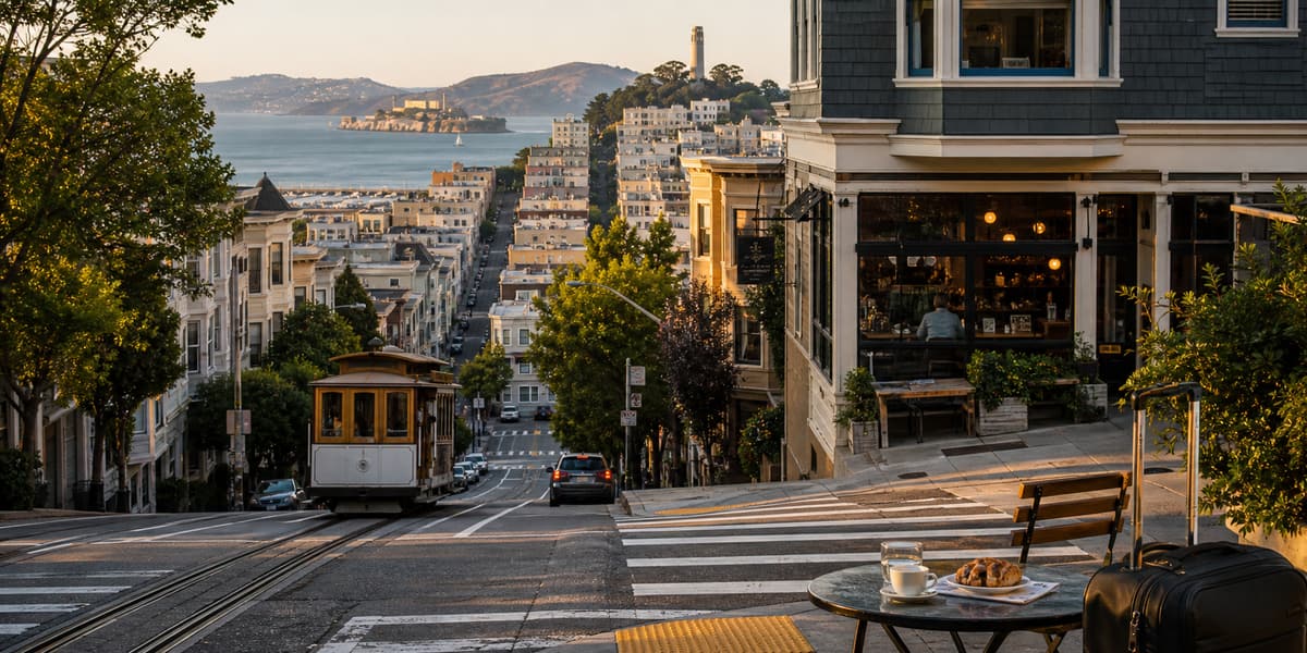 Photoreal editorial image for What Part of San Francisco Should Anchor Your Stay?, inspired by San Francisco