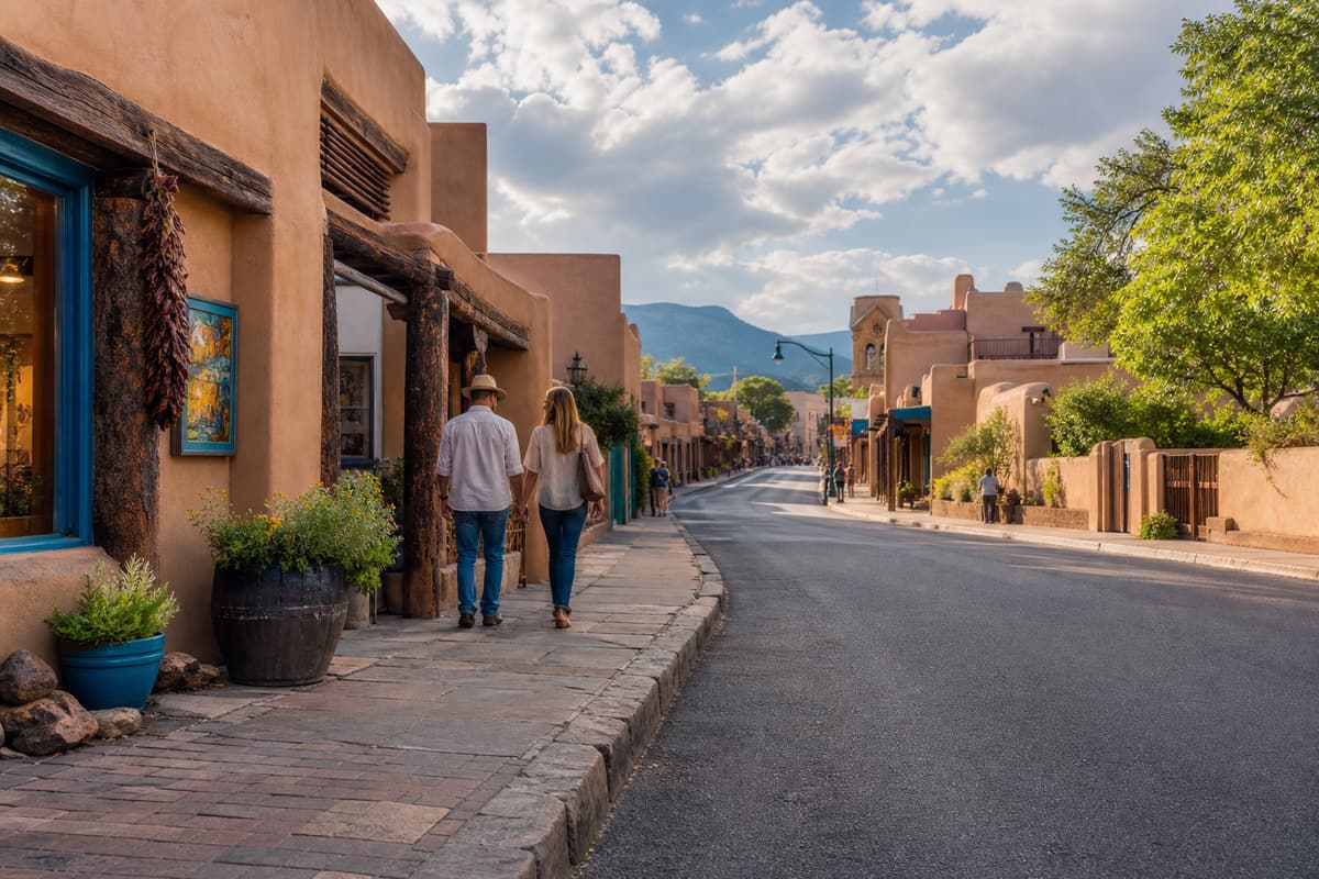 Photoreal editorial image for What Part of Santa Fe Should Shape Your Stay?, inspired by Santa Fe