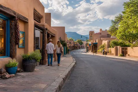 Photoreal editorial image for What Part of Santa Fe Should Shape Your Stay?, inspired by Santa Fe