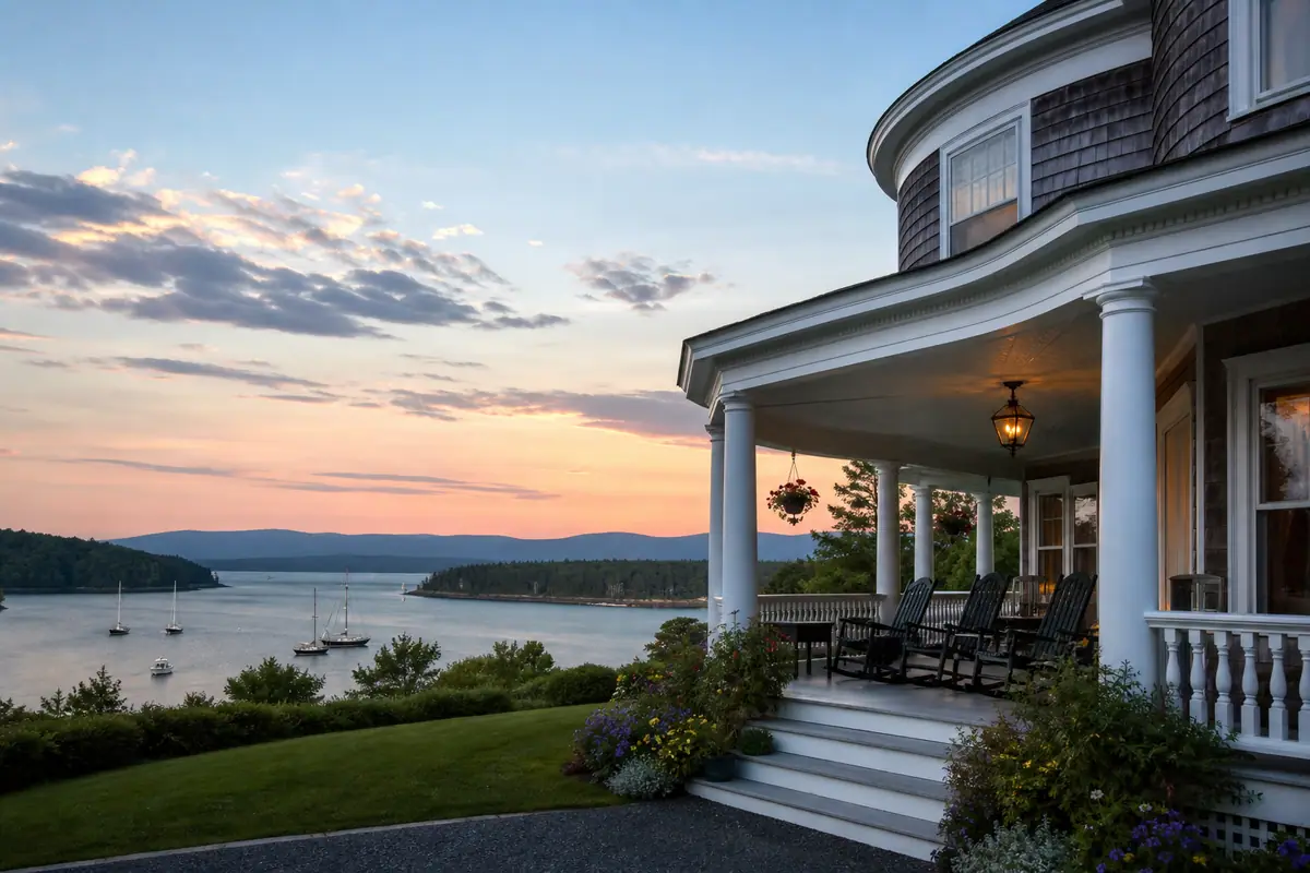 Photoreal editorial image for Where to Stay in Bar Harbor: Downtown or Near Acadia?