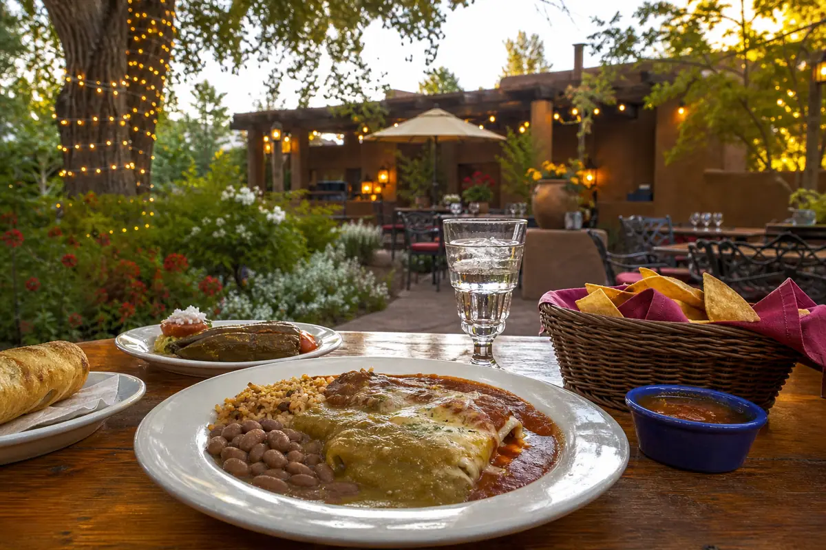Photoreal travel-editorial view of El Pinto in Albuquerque, New Mexico