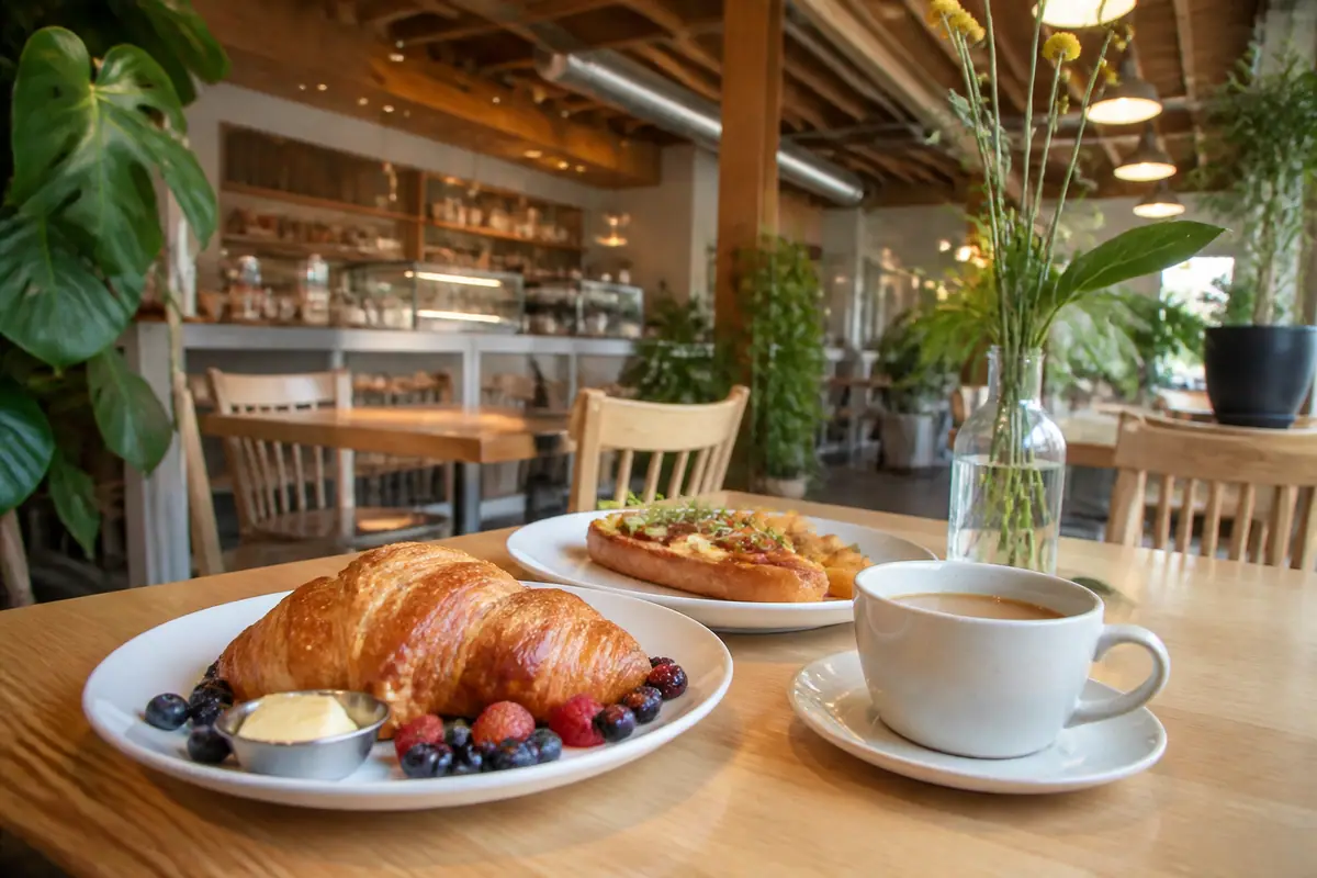 Photoreal travel-editorial view of The Grove Cafe & Market in Albuquerque, New Mexico