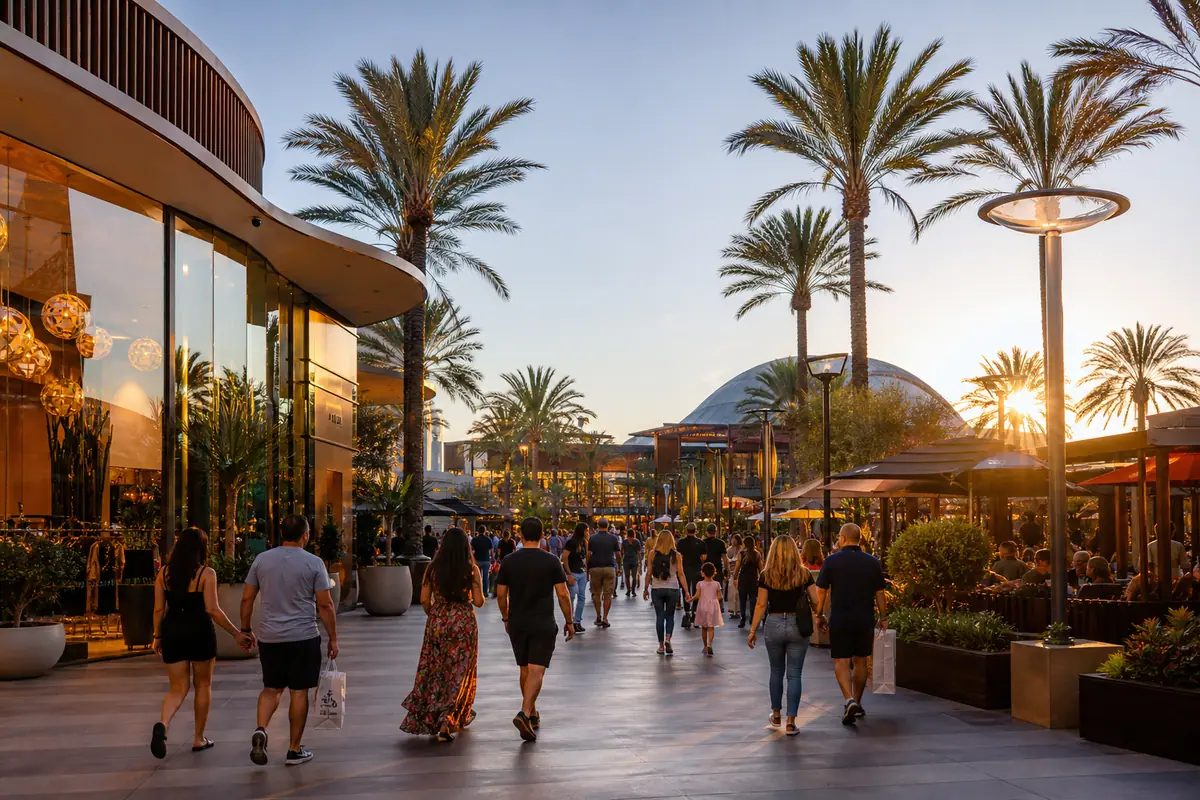 Photoreal Downtown Disney District scene representing a top Anaheim attraction