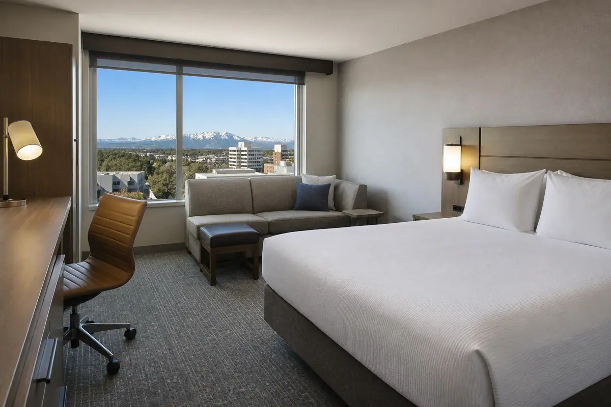 Photoreal travel-editorial view of Hyatt Place Anchorage-Midtown in Anchorage, Alaska