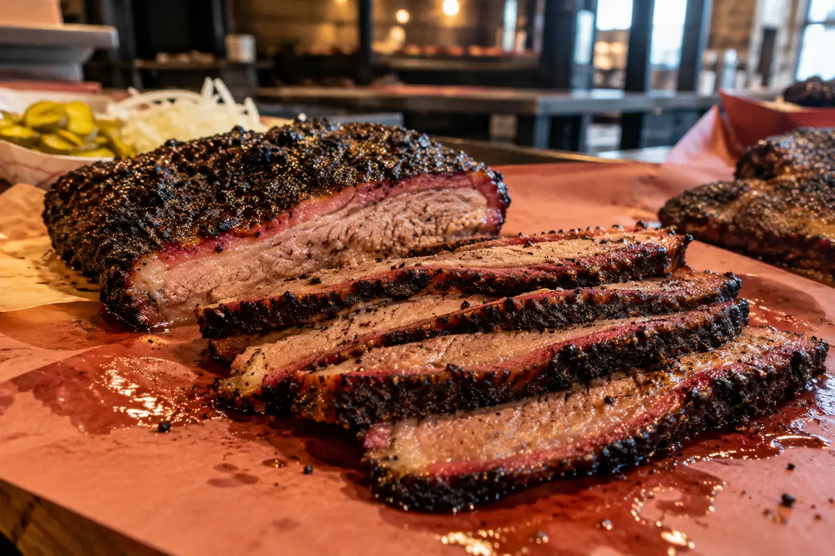 Photoreal travel-editorial view of Hurtado Barbecue in Arlington, Texas