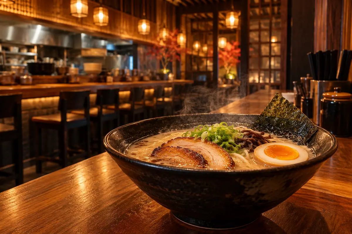 Photoreal travel-editorial view of Kintaro Ramen in Arlington, Texas