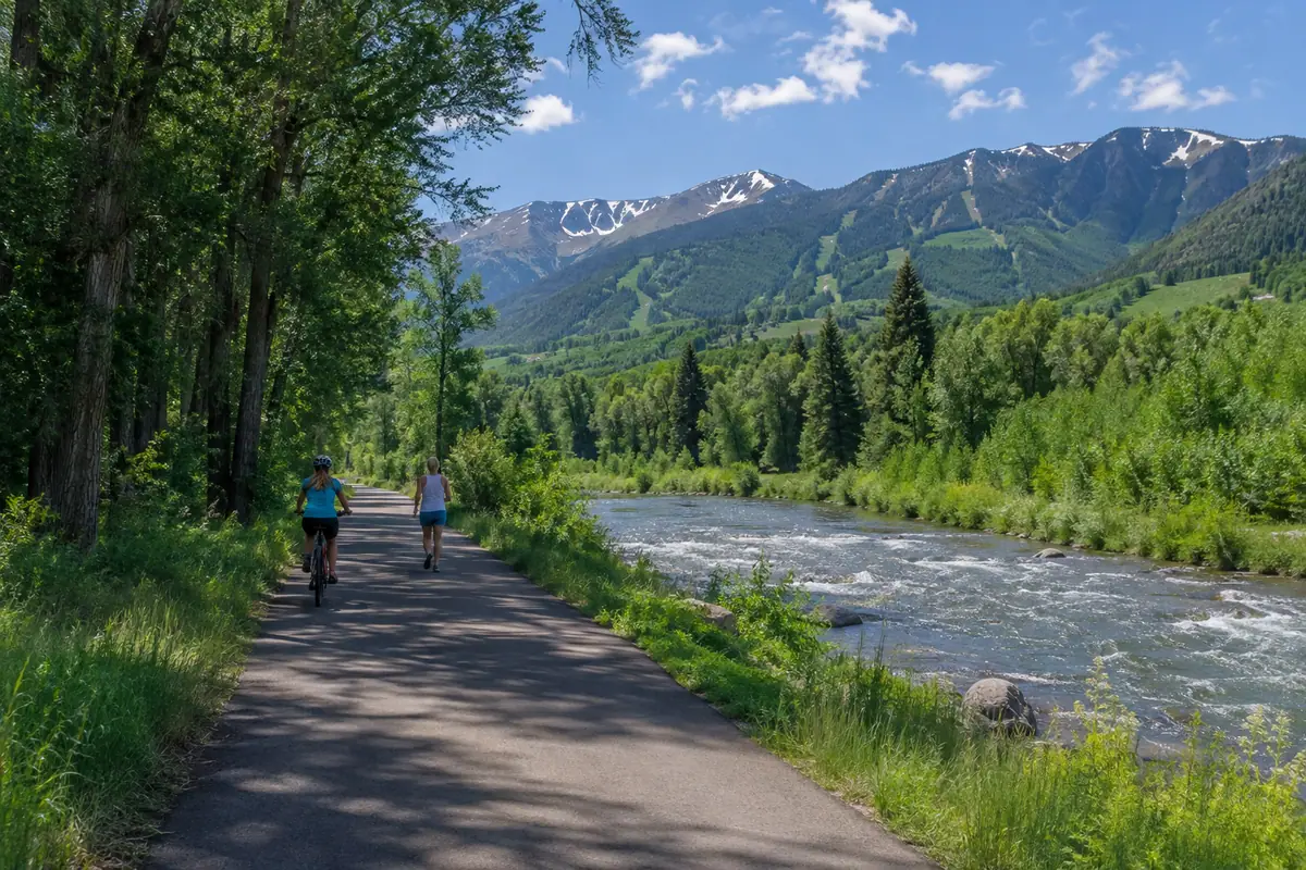 Travel-editorial view of Rio Grande Trail in Aspen, Colorado