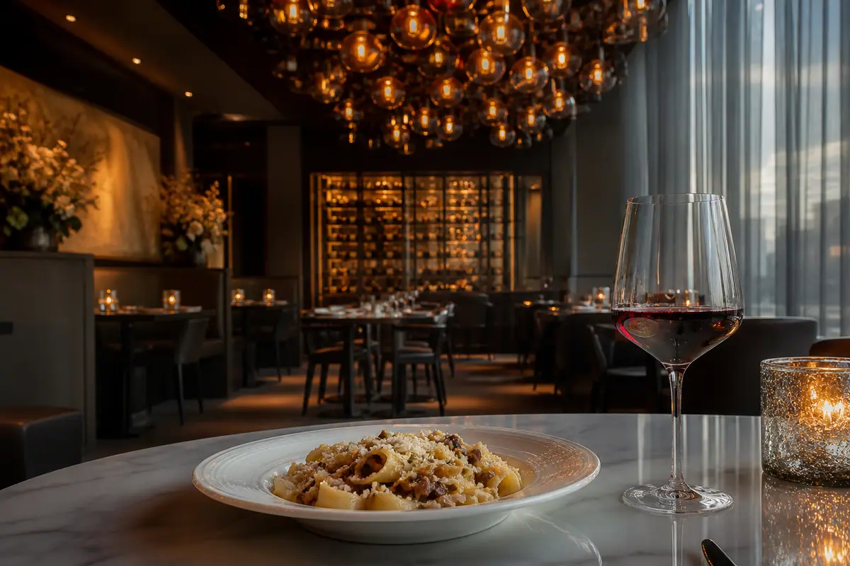 Photoreal travel-editorial view of Angeline by Michael Symon in Atlantic City