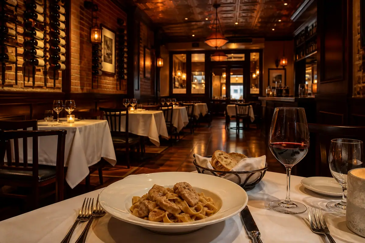 Photoreal travel-editorial view of Café 2825 in Atlantic City
