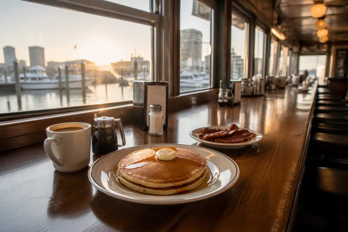Photoreal travel-editorial view of Gilchrist Restaurant in Atlantic City