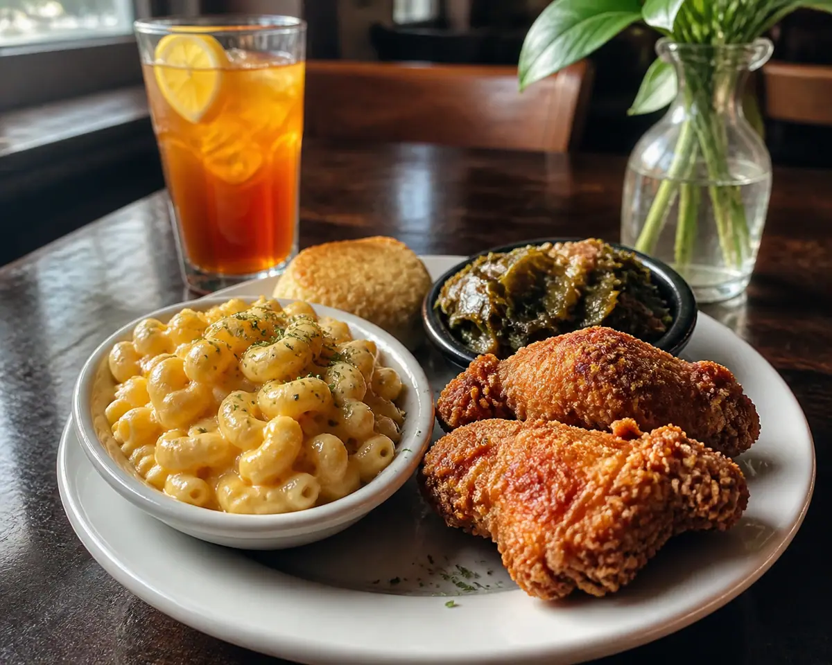 Photoreal travel-editorial view of Kelsey & Kim’s Southern Cafe in Atlantic City
