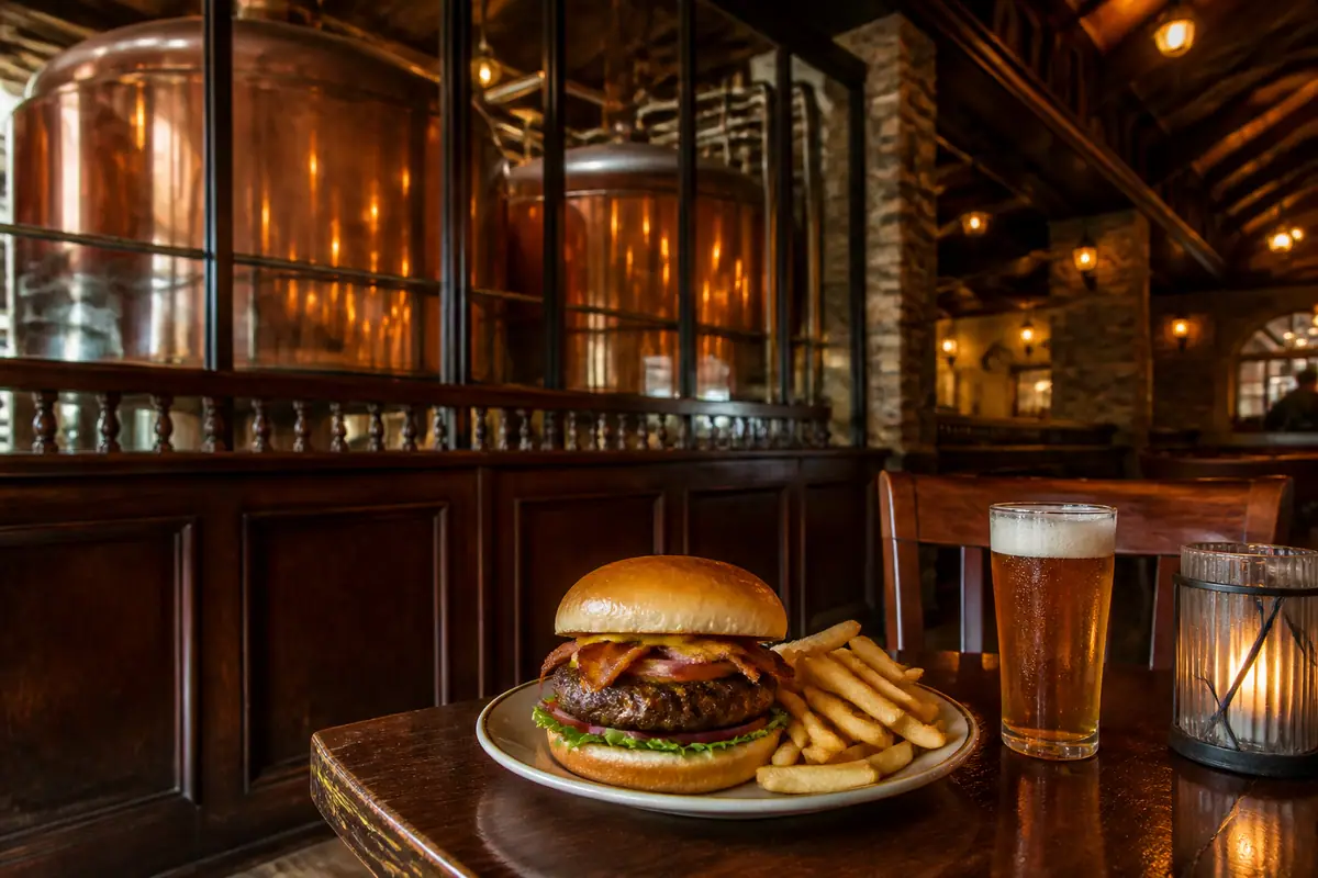 Photoreal travel-editorial view of Tun Tavern Restaurant & Brewery in Atlantic City
