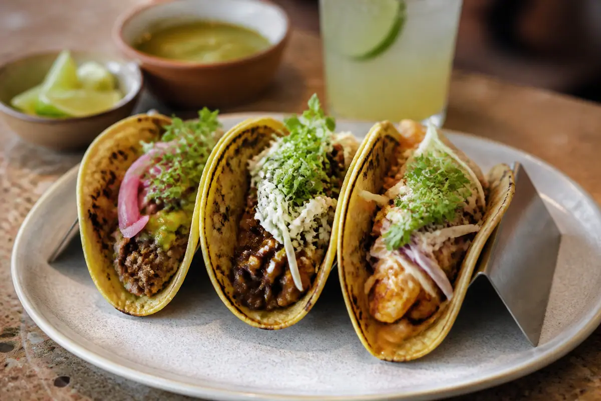 Photoreal dining or food scene representing Nixta Taqueria in Austin