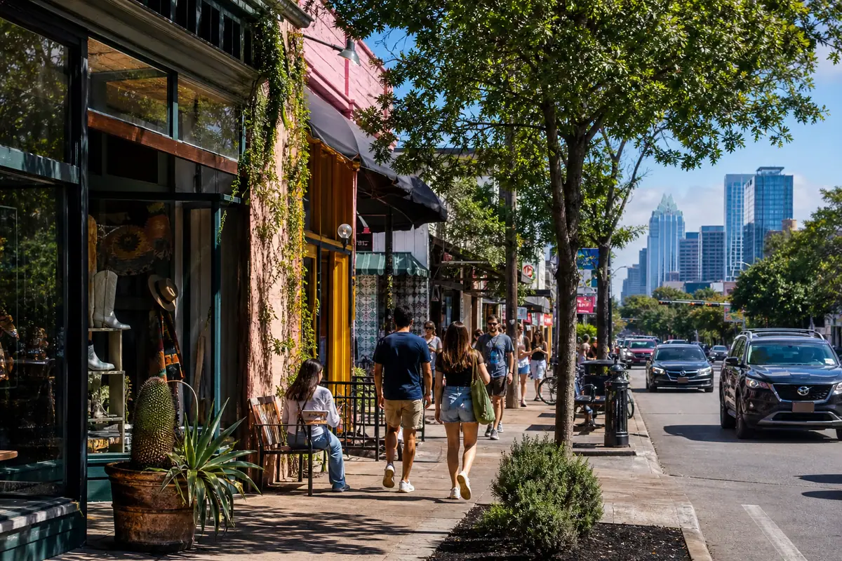 Photoreal view of South Congress and Central Neighborhoods in Austin