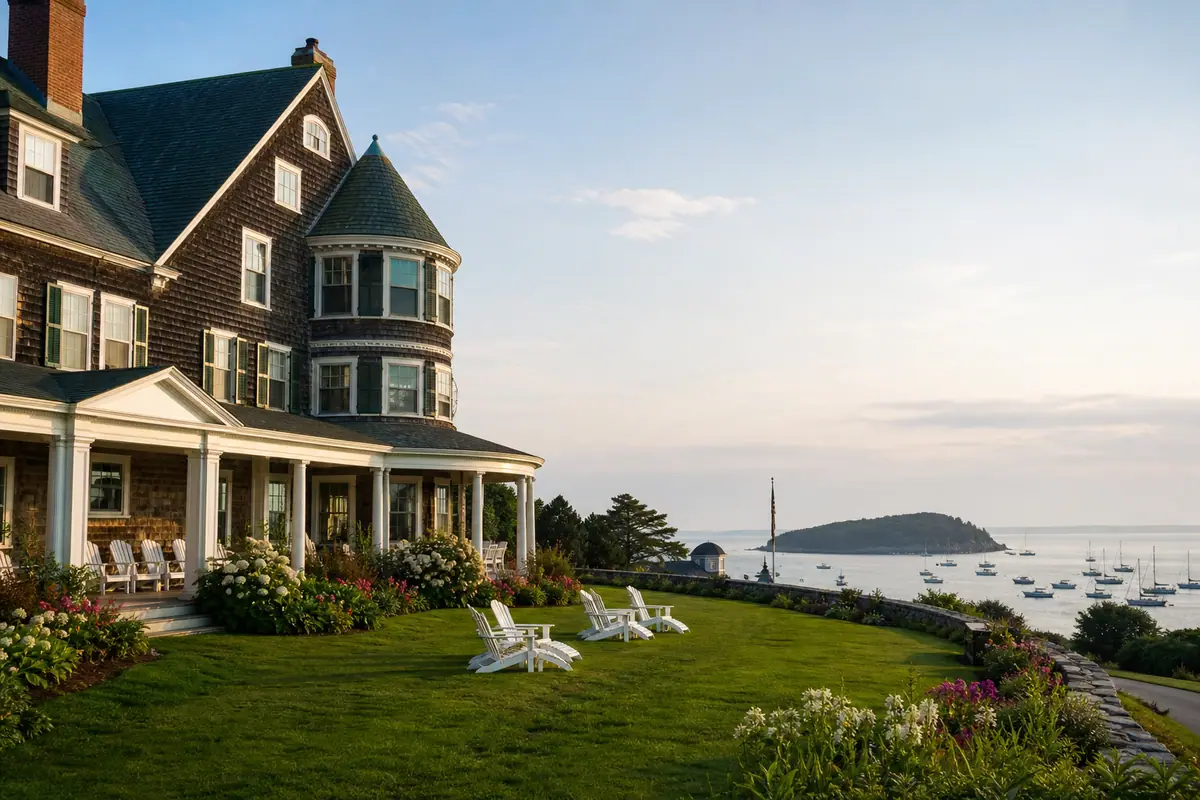 Photoreal view of Balance Rock Inn in Bar Harbor, Maine