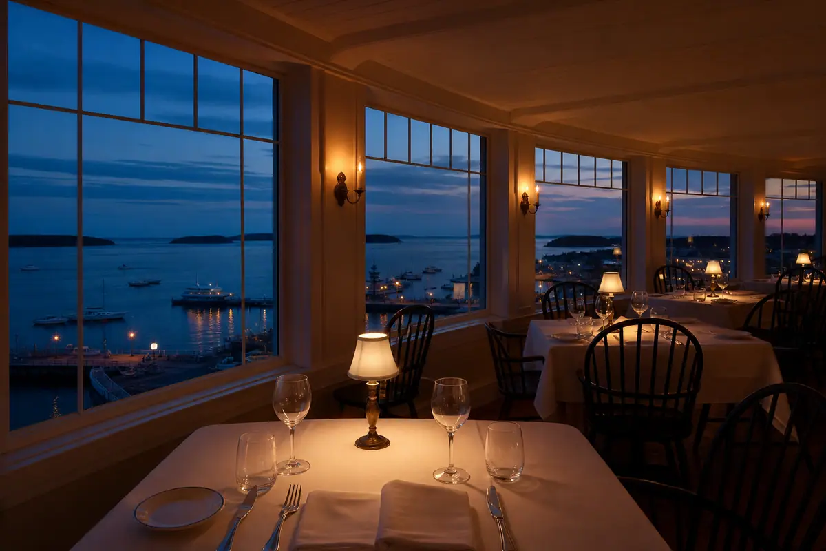 Photoreal view of Side Street Cafe in Bar Harbor, Maine
