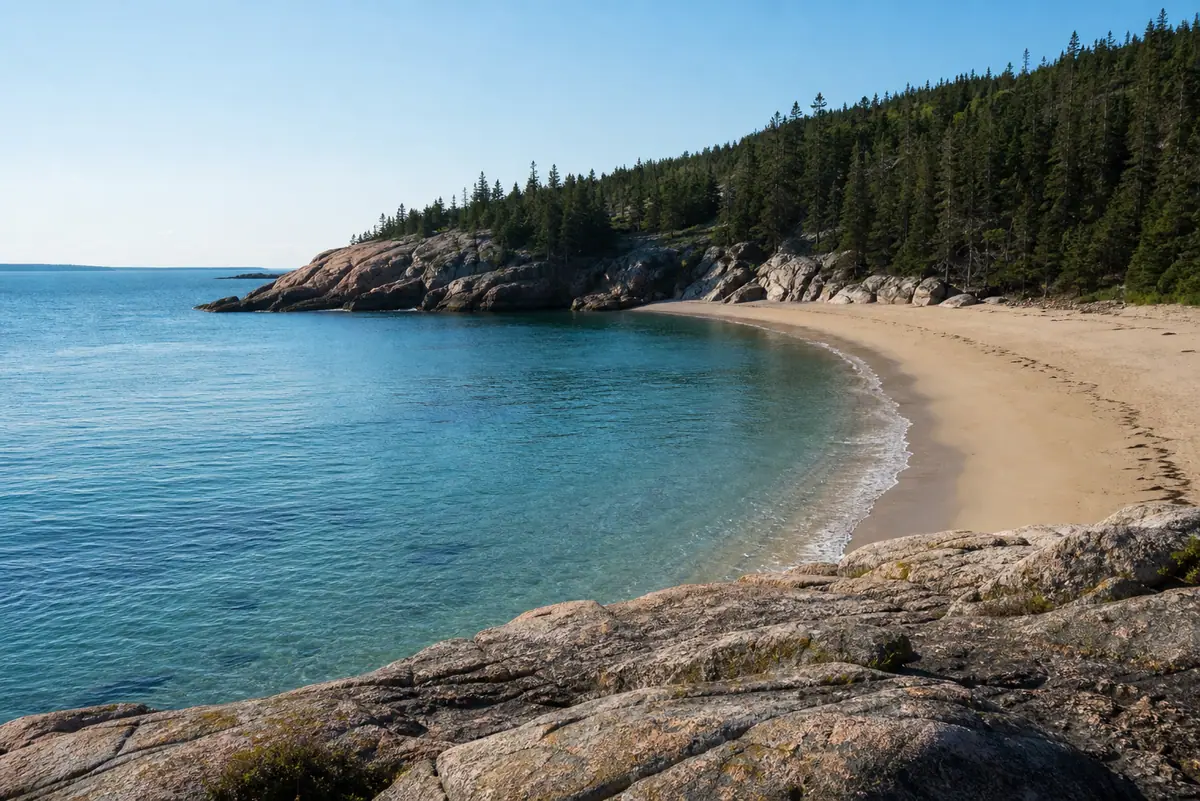 Photoreal view of Sand Beach in Bar Harbor, Maine