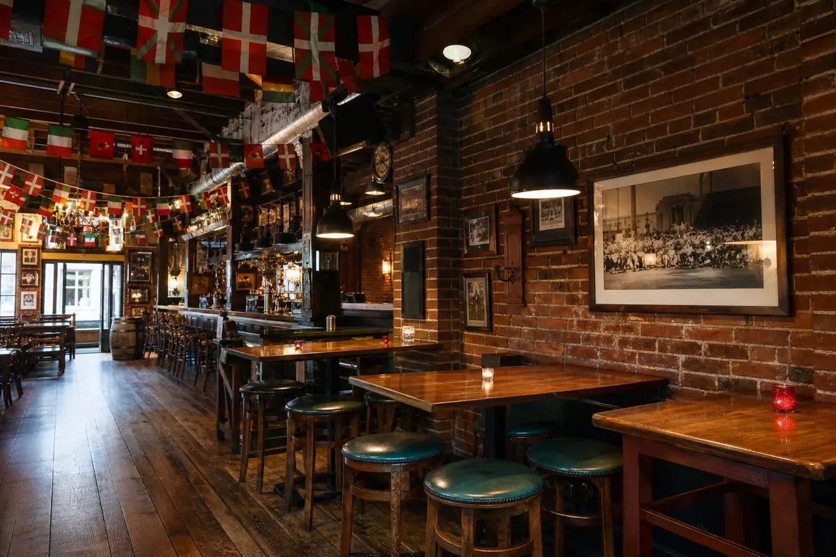 Photoreal editorial view of Bar Gernika in Boise