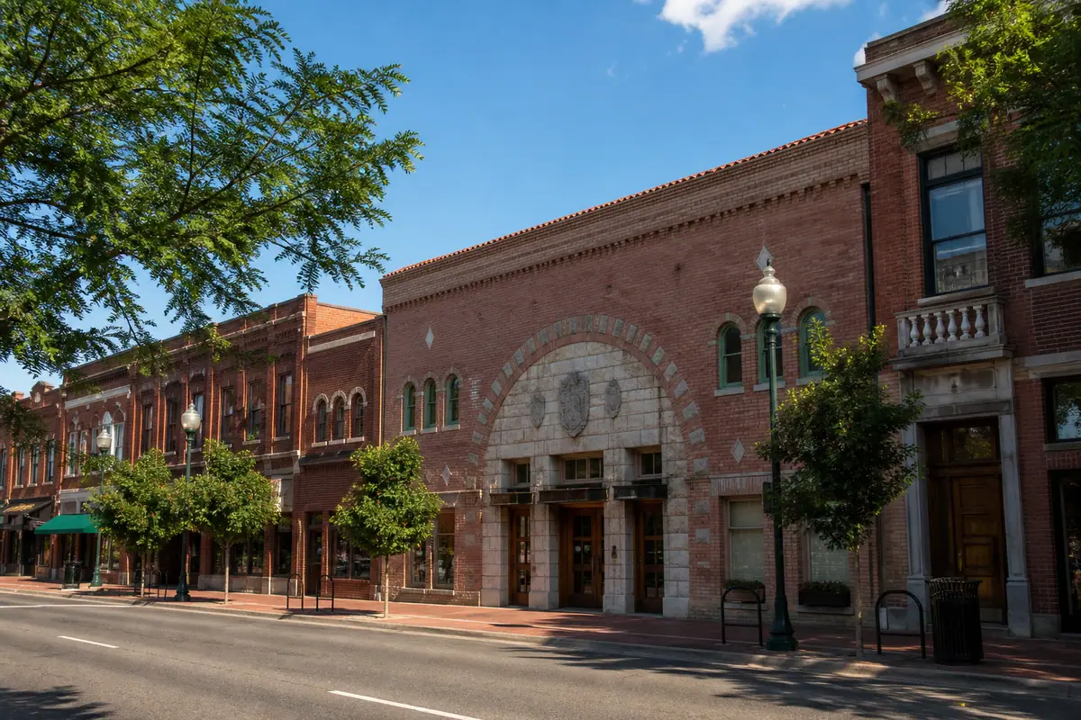 Photoreal editorial view of Basque Block and Basque Museum in Boise