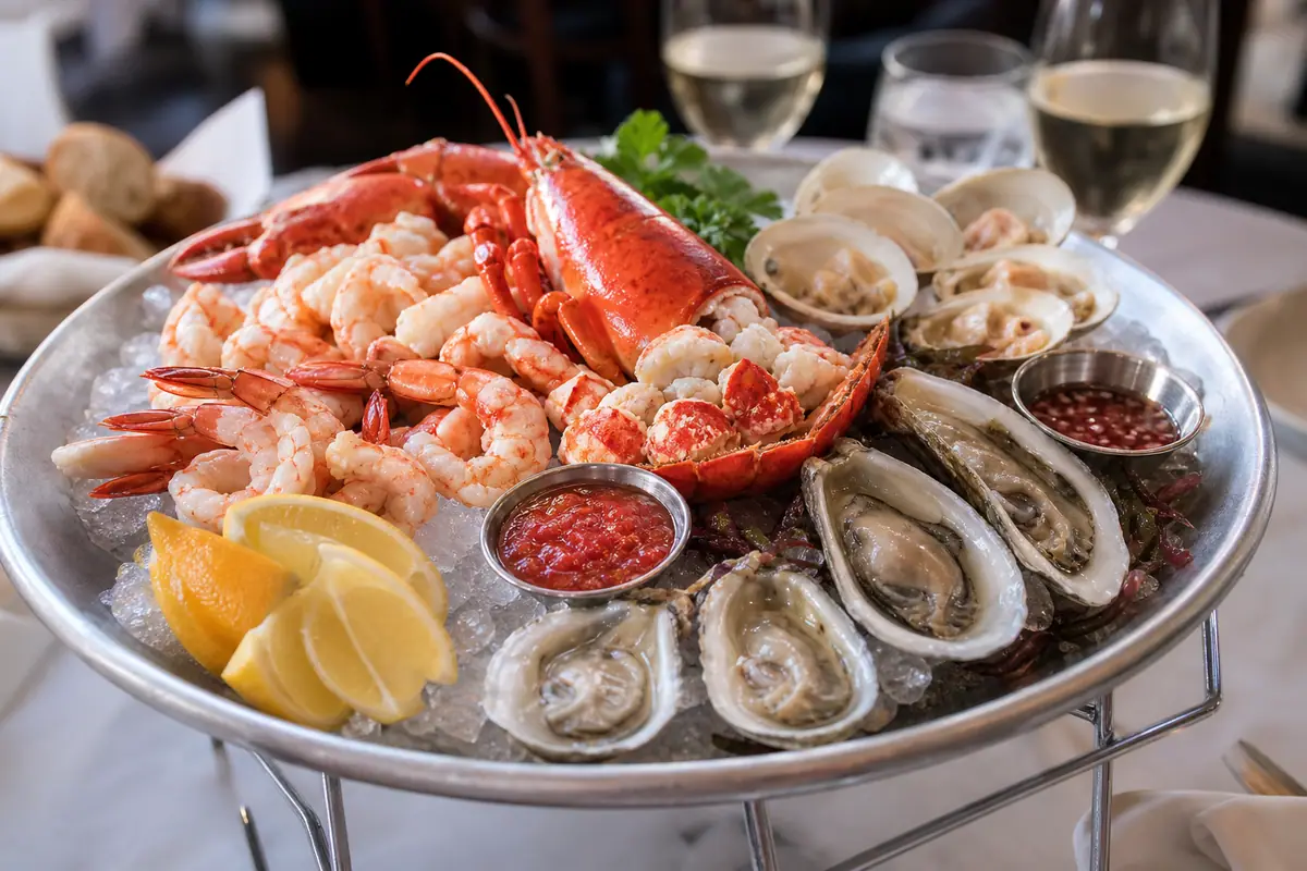Photoreal dining or food scene representing Legal Sea Foods in Boston
