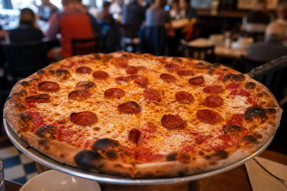 Photoreal dining or food scene representing Regina Pizzeria in Boston