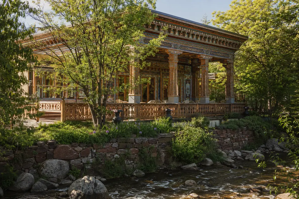 Travel-editorial view of Boulder Dushanbe Teahouse in Boulder, Colorado