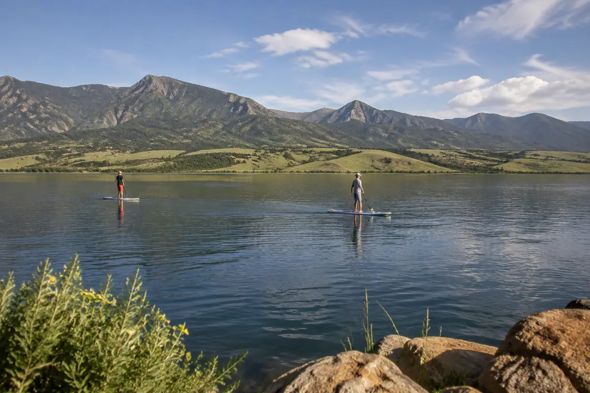 Travel-editorial view of Boulder Reservoir in Boulder, Colorado