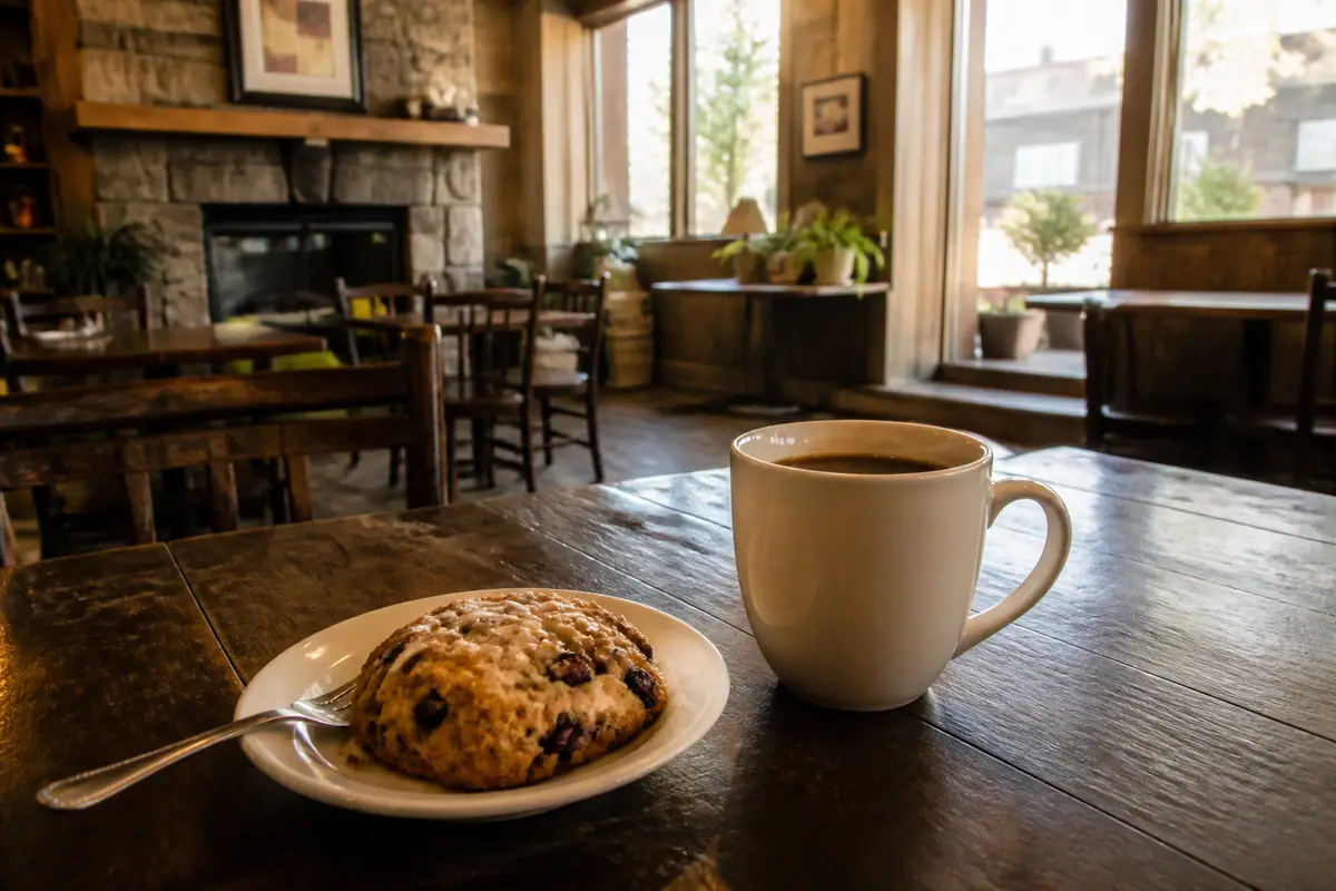 Photoreal travel-editorial view of Clockers Cafe in Branson, Missouri