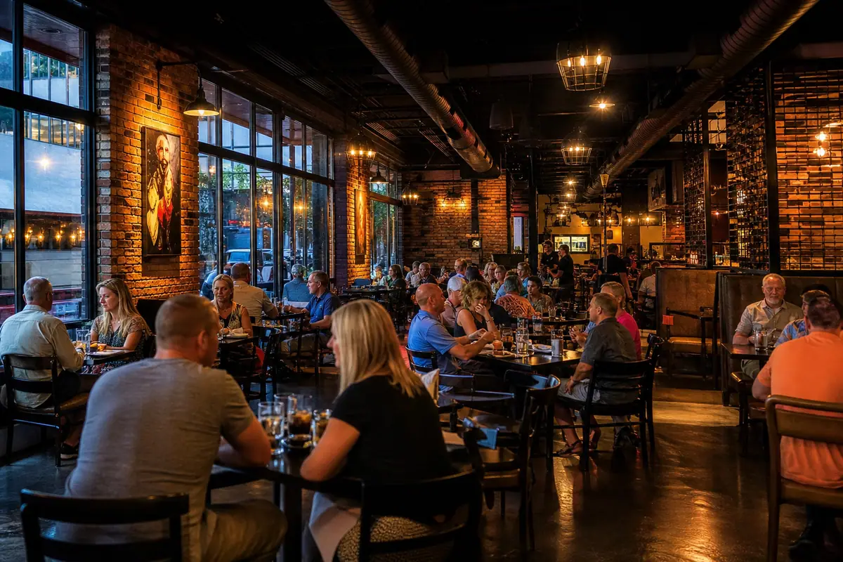 Photoreal travel-editorial view of Crazy Craig's Cheeky Monkey Bar in Branson, Missouri
