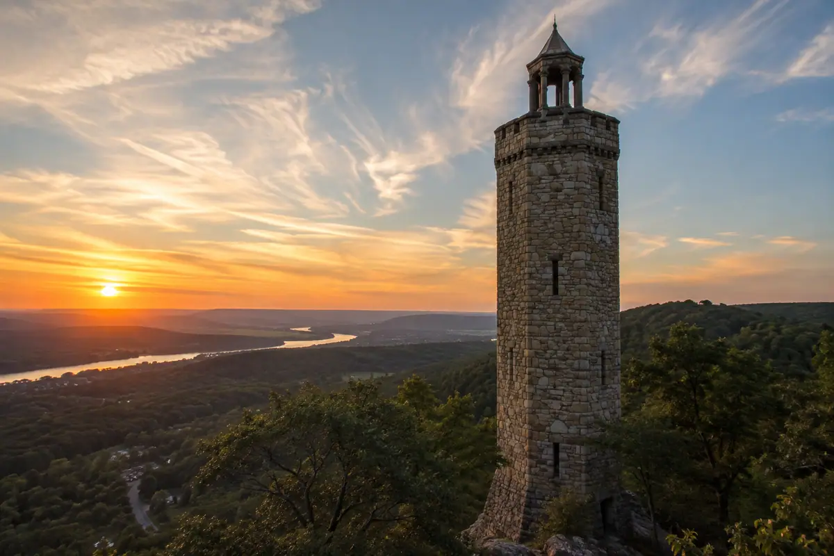 Photoreal Shepherd of the Hills Inspiration Tower above the Ozarks