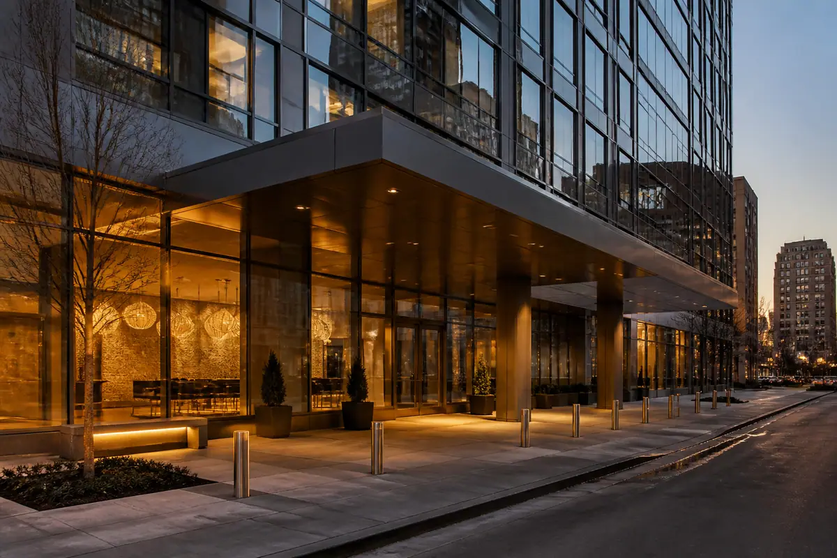 Photoreal exterior or lobby view of Hampton Inn & Suites Buffalo Downtown in Buffalo