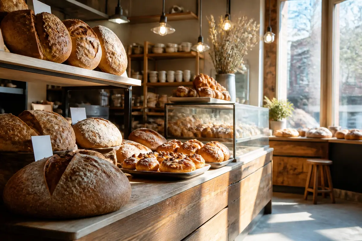 Photoreal dining scene at Five Points Bakery in Buffalo