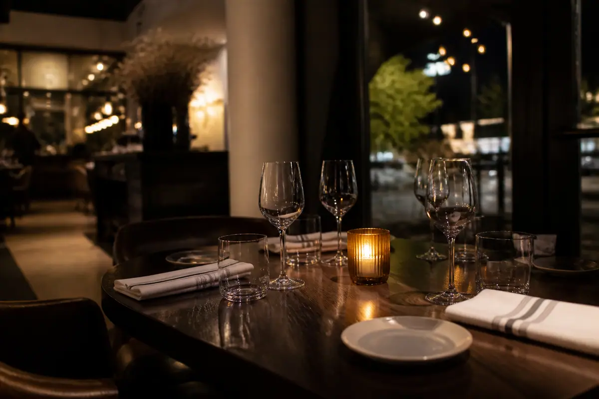 Photoreal dining scene at Inizio in Buffalo