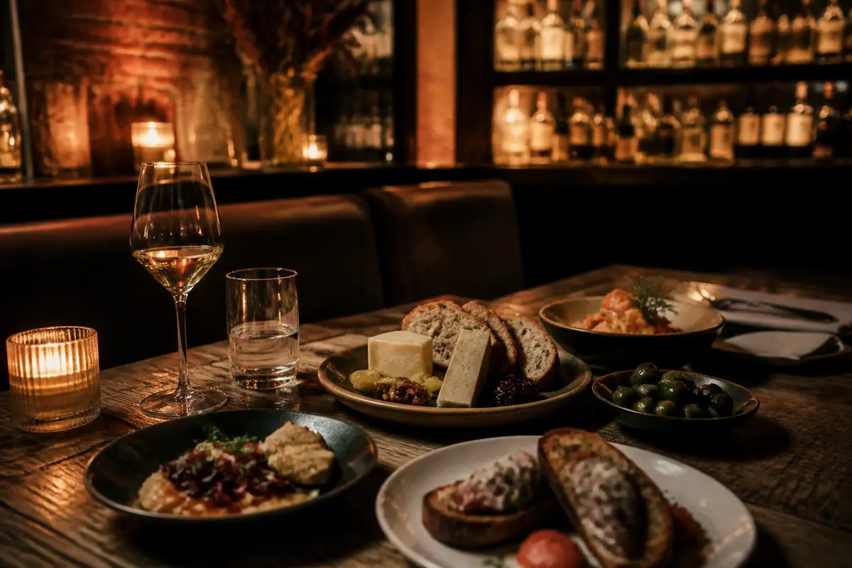 Photoreal dining scene at Waxlight Bar a Vin in Buffalo