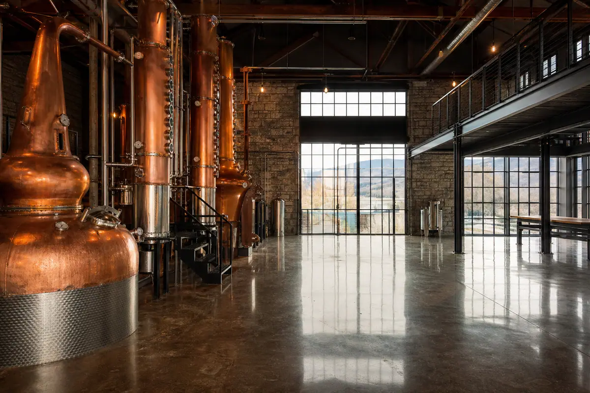 Photoreal view of Chattanooga Whiskey Experimental Distillery in Chattanooga