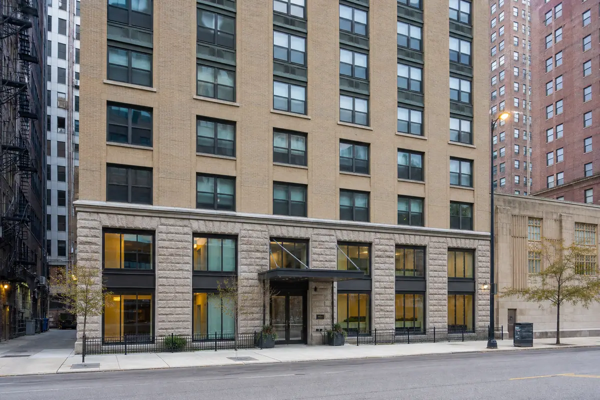Photoreal exterior of HI Chicago, The J. Ira and Nicki Harris Family Hostel in Chicago