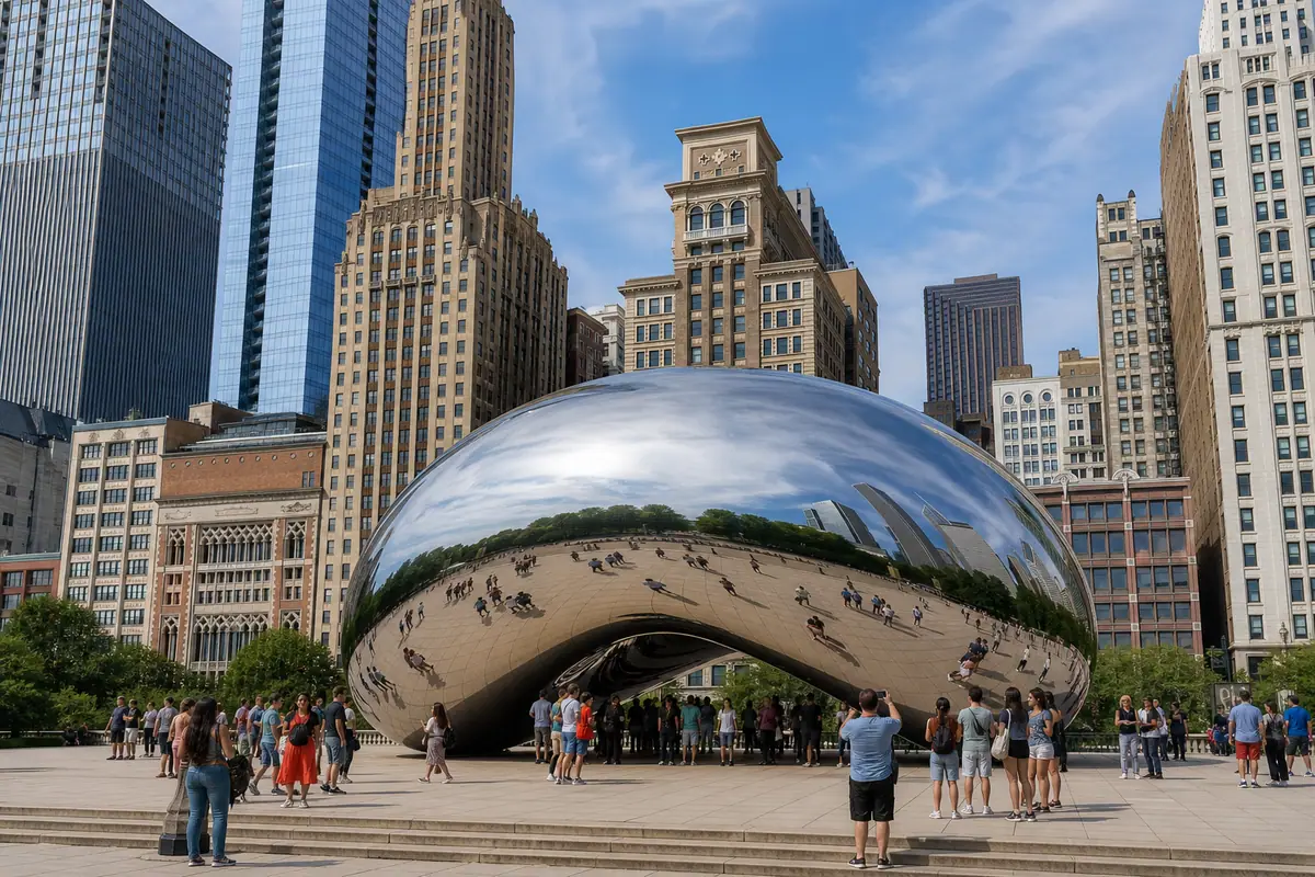 Photoreal Millennium Park and Cloud Gate in Chicago