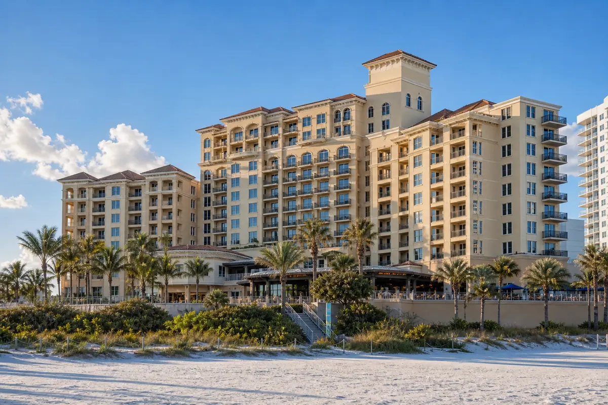 Photoreal exterior of Sandpearl Resort in Clearwater
