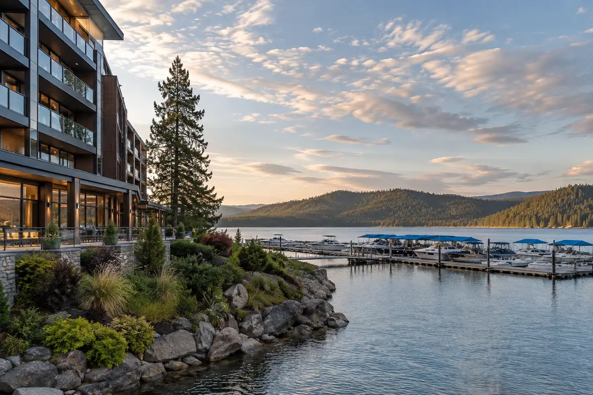 Photoreal editorial view of Blackwell Hotel in Coeur d’Alene