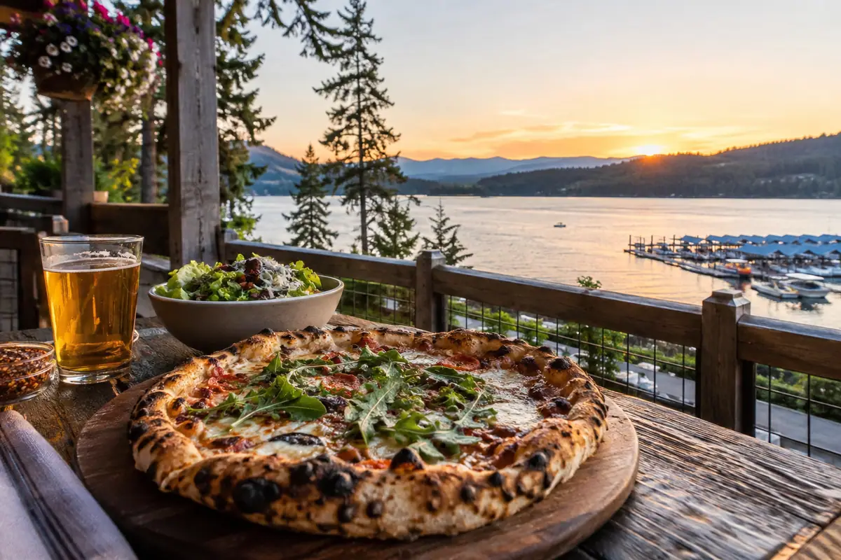 Photoreal editorial view of Fire Artisan Pizza in Coeur d’Alene