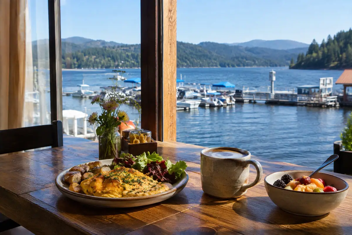 Photoreal editorial view of The Breakfast Nook in Coeur d’Alene