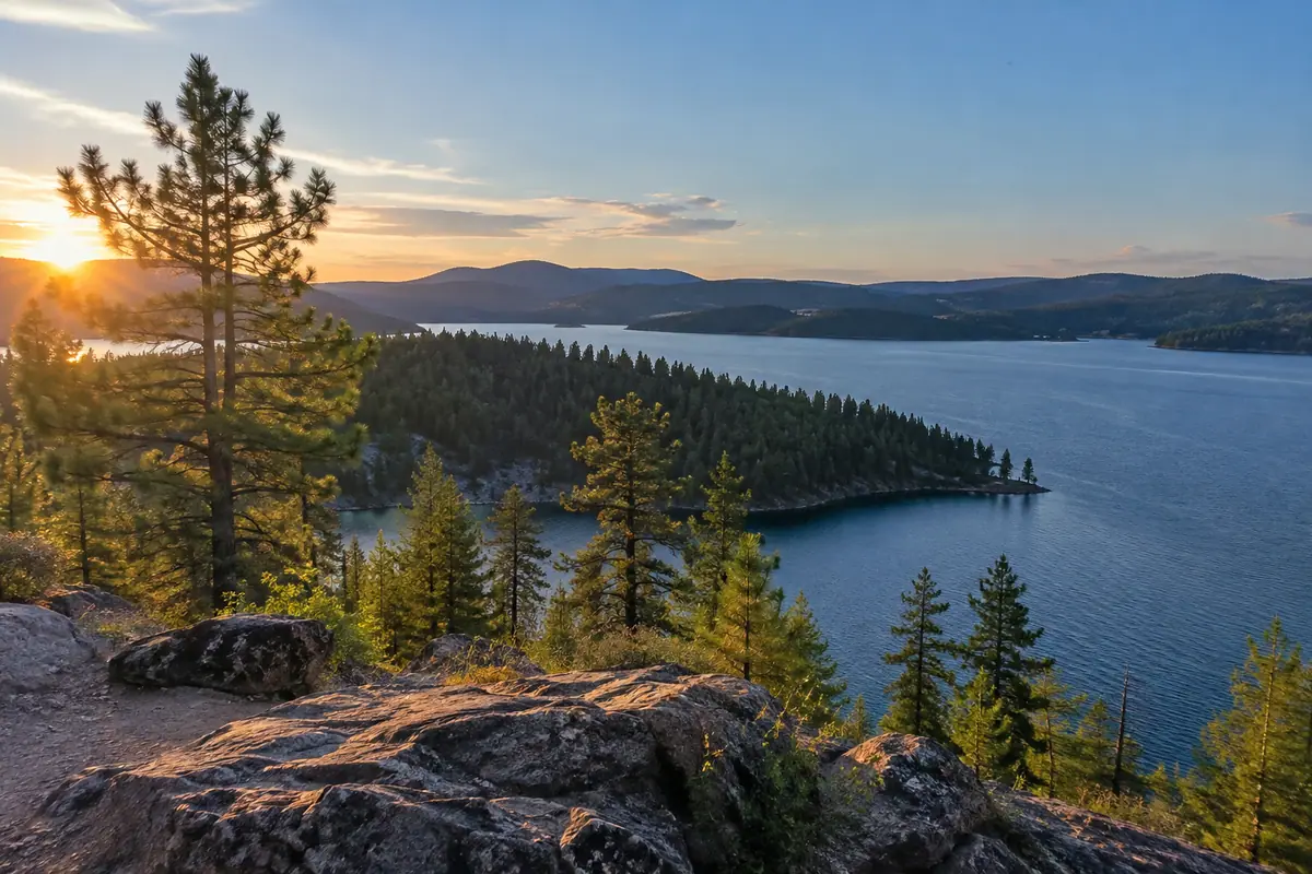 Photoreal editorial view of Higgens Point in Coeur d’Alene