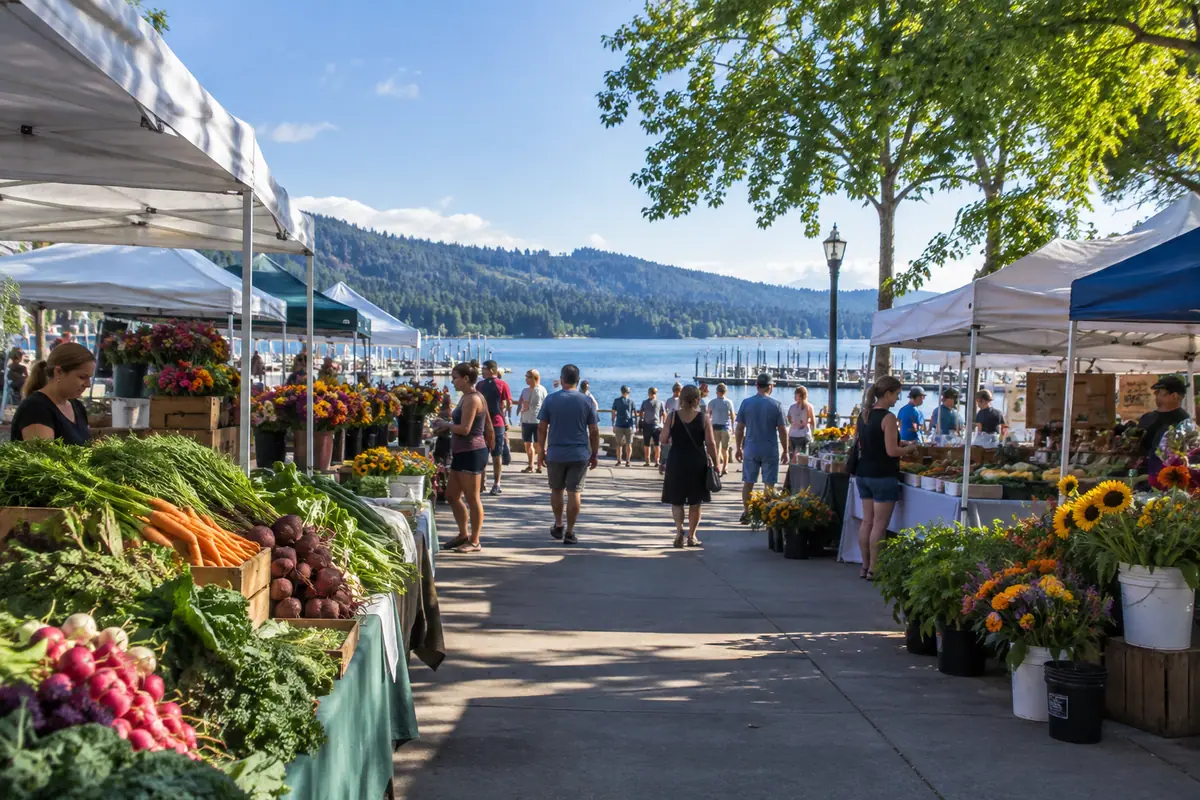 Photoreal editorial view of Kootenai County Farmers’ Market in Coeur d’Alene
