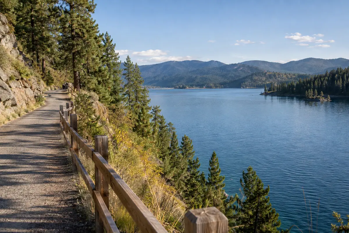 Photoreal editorial view of North Idaho Centennial Trail in Coeur d’Alene