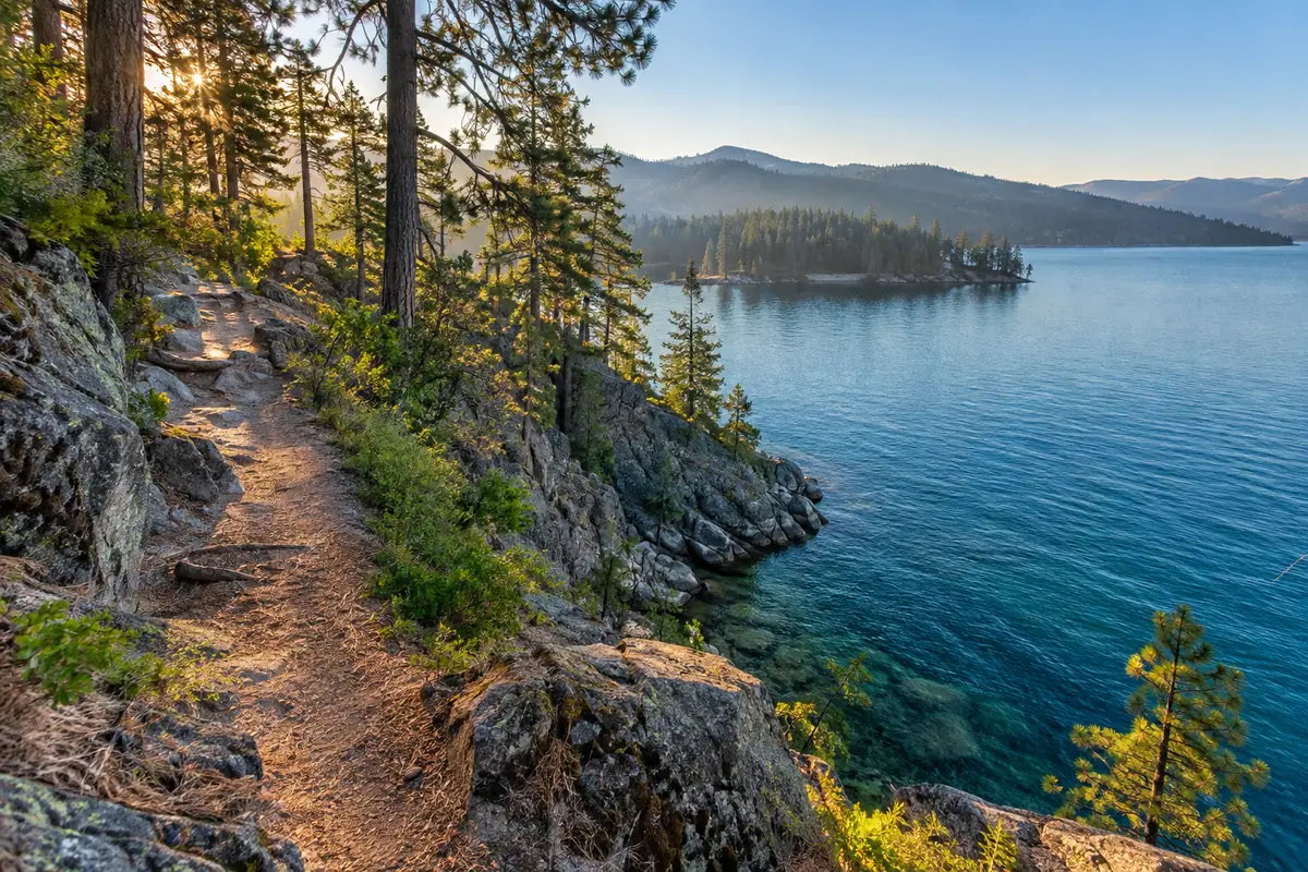 Photoreal editorial view of Tubbs Hill Natural Area in Coeur d’Alene