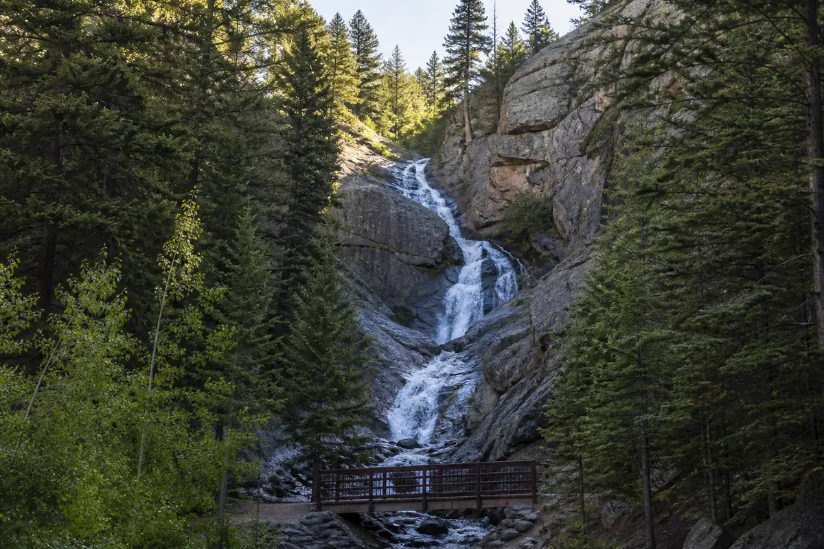 Photoreal view of North Cheyenne Cañon and Helen Hunt Falls in Colorado Springs
